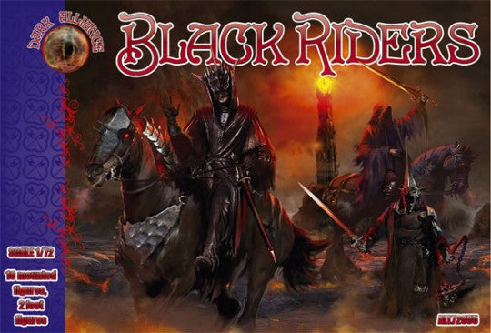 Alliance Figures 72055 1/72 Black Cloaked Riders Figures (10 Mtd, 2 Foot)