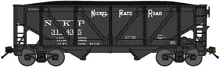 Bluford Shops 64110 N Scale 2-Bay Rebuilt War-Emergency Hopper with Load - Ready to Run -- Nickel Plate Road 31435 (1945 black)