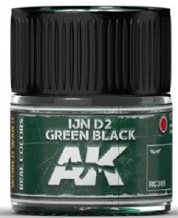AK Interactive RC305 Real Colors: IJN D2 Green Black Acrylic Lacquer Paint 10ml Bottle