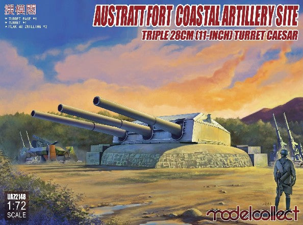 Modelcollect 72148 1/72 Austratt Fort Coastal Artillery Site w/Triple 28cm 11-inch Gun Turret Caesar
