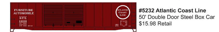 Accurail 5232 Ho 50'Dd Steel Boxcar Acl