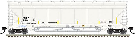 Atlas 20006283 HO Scale Pressureaide Centerflow Hopper - Ready to Run - Master(R) -- Solvay Chemicals 59749 (white, black)
