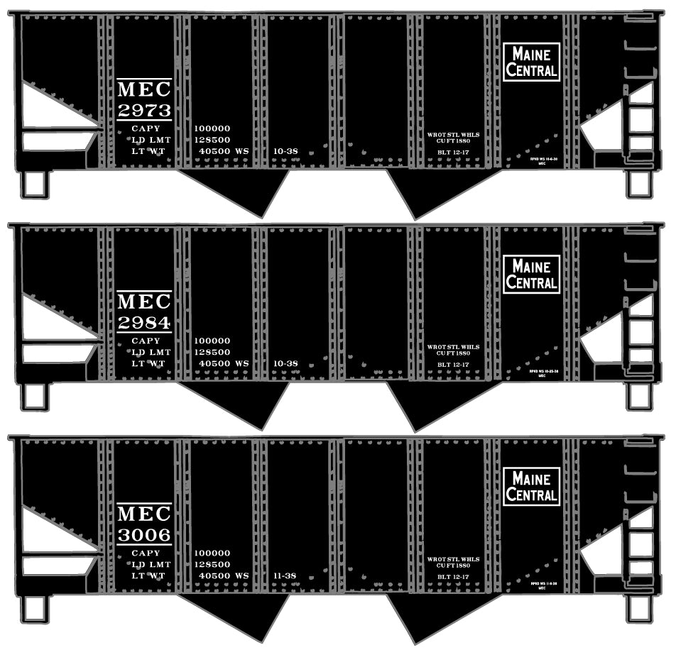 Accurail 25854 Ho Twin Hopper Mec 3#Set