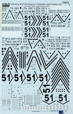 Echelon Decals 35014 1/35 US 3rd Inf Div M1A1HA Abrams Pt2