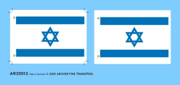 Archer Fine Transfers 35513 Fabric Texture Applique: 1/35 Israeli Flag (1)