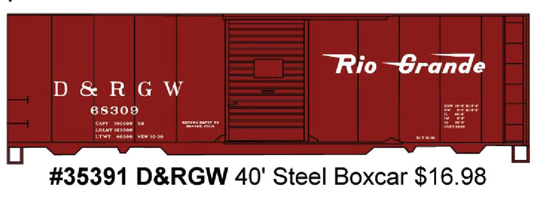 Accurail 35391 Ho 40'Steel Boxcar D&Rgw