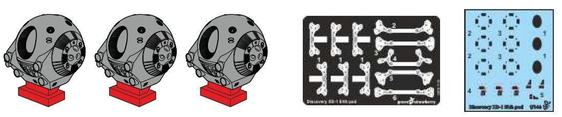 Green Strawberry 6819 1/144 2001 Space Odyssey: Discovery XD1 EVA Pods Detail Set for MOE (Photo-Etch, Resin & Decals)