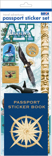Daron Passport Sticker Sets PP59124 Passport Sticker Set-Alaska (**)