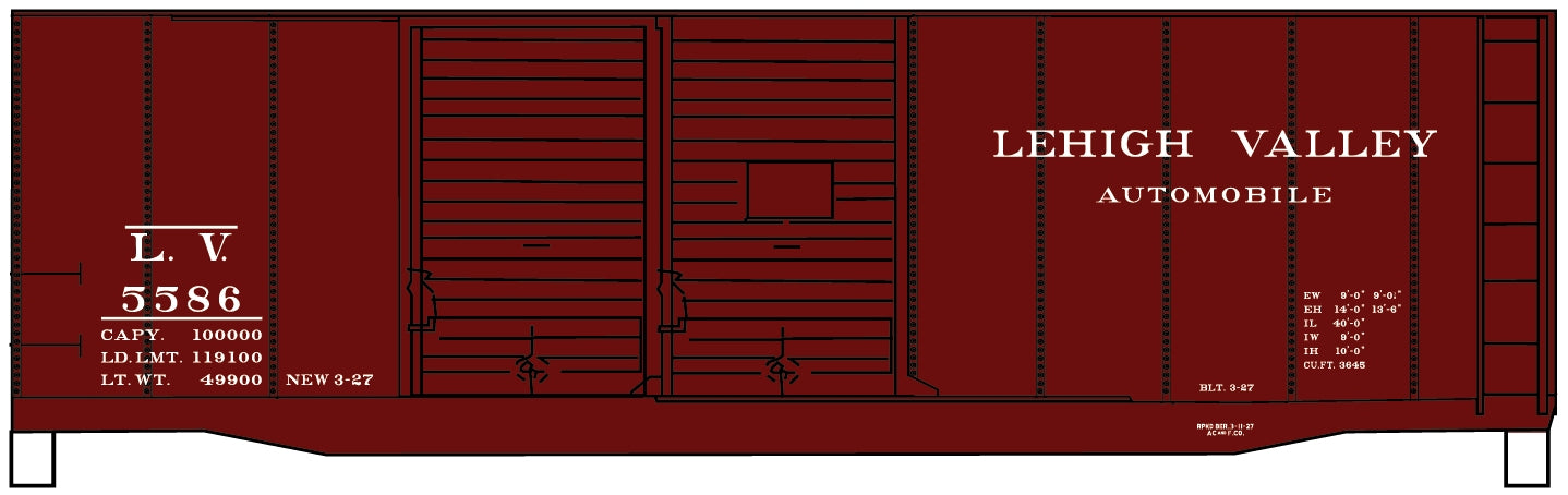 Accurail 3642 Ho 40' Dbl Door Boxcar Lv