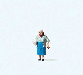 Preiser 28255 HO Scale Woman Delivering Newspapers Individual Figure