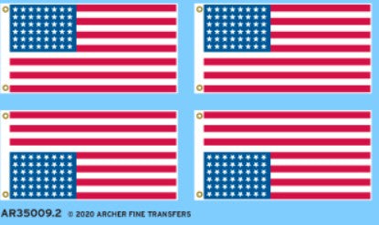 Archer Fine Transfers 350092 Fabric Texture Applique: 1/35 US 48-Star Flags (2)