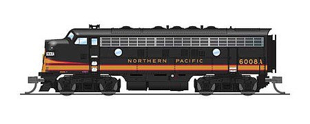 Broadway Limited 6865 N Scale EMD F7 A-Unpowered B Set - Sound and DCC - Paragon4 -- Northern Pacific #6008A, 6008B (Pine Tree; black, yellow)