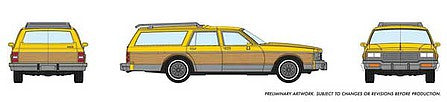 Rapido Trains 800004 HO Scale 1980-1985 Chevrolet Caprice Station Wagon - Assembled -- Yellow Woody (Woodie)