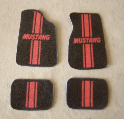 Plastic Dreams 100 1/25 Mustang w/Red Stripe Car Mat Set