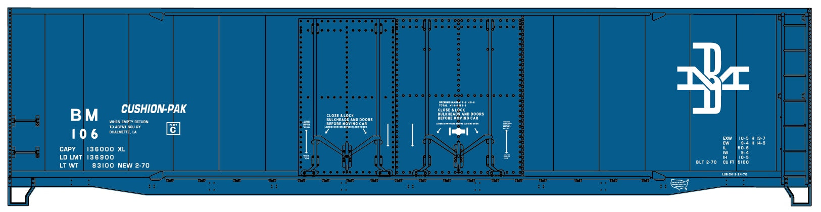 Accurail 5416 Ho 50' Dbl Plug Door Bxcar B&M