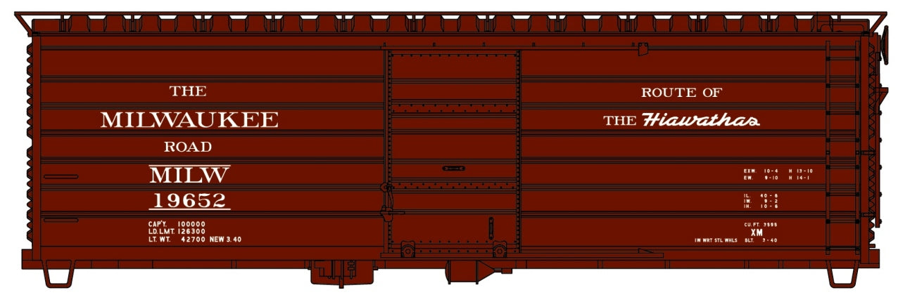 Accurail 3991 Ho 40'Sd Lds Boxcar Milw Hiawatha