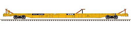Atlas 20006130 HO Scale ACF 89' F89-J Flatcar with Triple Hitches - Ready to Run -- TTX RTTX 601263 (yellow, black)