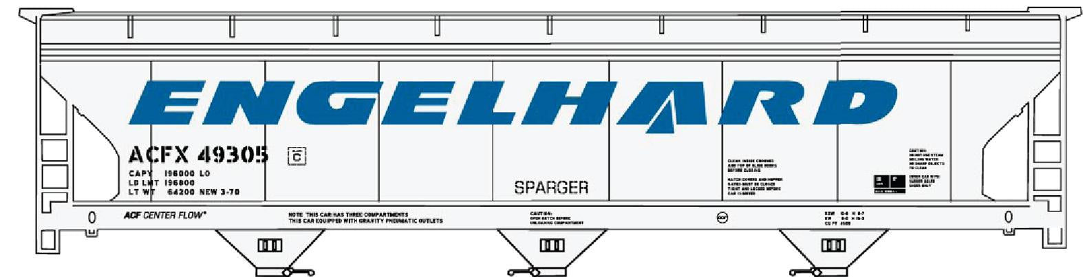 Accurail 20451 Ho 3-Bay Acf Cvd Hopper Ec