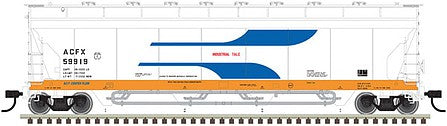Atlas 20006286 HO Scale Pressureaide Centerflow Hopper - Ready to Run - Master(R) -- ACFX 59914 (white, blue, orange, Venturi)