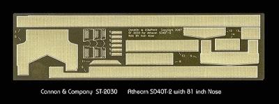Cannon & Company 2030 HO Scale Safety Tread & Step Kit (Photo-Etched Brass) -- For Athearn SD40T-2 w/81" Nose