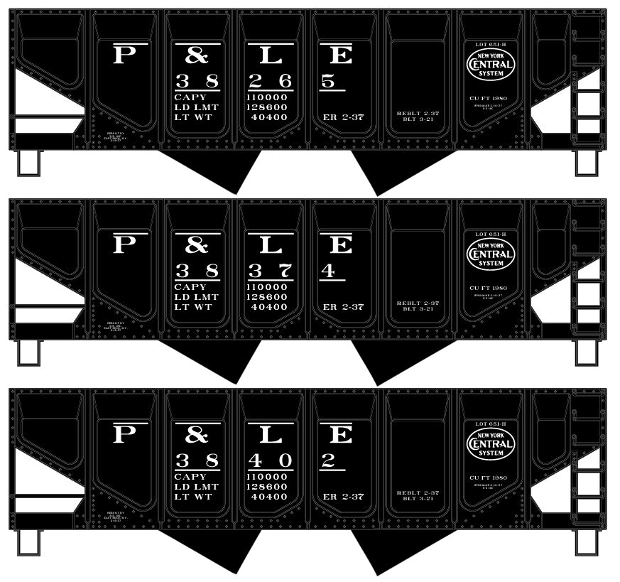 Accurail 28174 Ho Ps Twin Hopper P&Le 3#Set