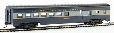 Con-Cor 10003 HO Scale 72' Smooth-Side Diner - Ready to Run -- Baltimore & Ohio (blue, gray)