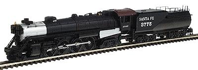 Con-Cor 1003815 N Scale Steam S-2 4-8-4 "Northern" w/Tender Powered -- Santa Fe Cab #3 (black w/white Lettering)
