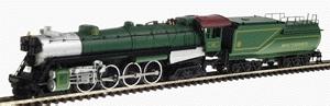 Con-Cor 1003822 N Scale Steam S-2 4-8-4 "Northern" w/Tender Powered -- Southern "Crescent" Cab #1 (green, silver & gold)