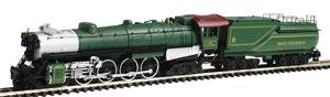 Con-Cor 1003823 N Scale Steam S-2 4-8-4 "Northern" w/Tender Powered -- Southern "Crescent" Cab #2 (green, silver & gold)