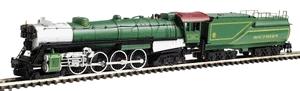 Con-Cor 1003824 N Scale Steam S-2 4-8-4 "Northern" w/Tender Powered -- Southern "Crescent" Cab #3 (green, silver & gold)