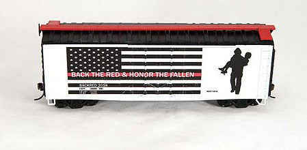 Con-Cor 1006066 HO Scale 40' Plug-Door Boxcar - Ready to Run -- Fire First Responder Commemorative