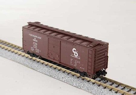 Con-Cor 1014003 N Scale 40' Steel Boxcar - Ready to Run -- Chesapeake & Ohio (Boxcar Red, Progress Logo)