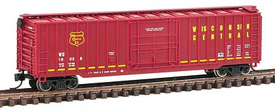 Con-Cor 1014337 N Scale 50' Rib-Side Boxcar - Ready to Run -- Wisconsin Central