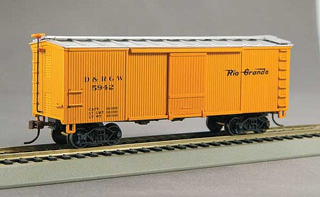 Con-Cor 1052001 HO Scale Wood Ventilated Boxcar (Old-Time) - Ready to Run -- Denver & Rio Grande Western #1