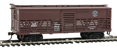 Con-Cor 1052040 HO Scale Wood Stock Car (Old-Time Cattle) - Ready to Run -- Southern Pacific #1 (Boxcar Red)