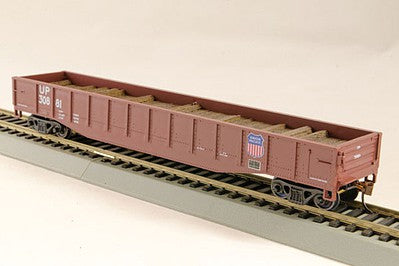 Con-Cor 1092133 HO Scale Steel Gondola w/Full Tie Load - Ready to Run -- Union Pacific #1 (Boxcar Red, Shield Logo)