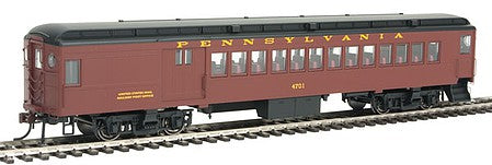 Con-Cor 1094081 HO Scale MP-54 Heavyweight Combine - Ready to Run -- Pennsylvania Railroad 4701 (Tuscan, black, Roman Lettering)