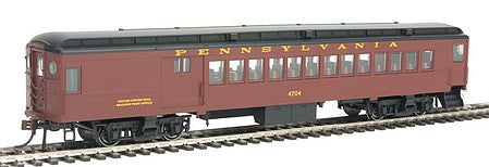 Con-Cor 1094082 HO Scale MP-54 Heavyweight Combine - Ready to Run -- Pennsylvania Railroad 4704 (Tuscan, black, Roman Lettering)