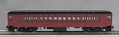 Con-Cor 1094098 HO Scale MP-54 Heavyweight Coach - Ready to Run -- Long Island 341 (Tuscan, black, Gold Leaf Futura Lettering)