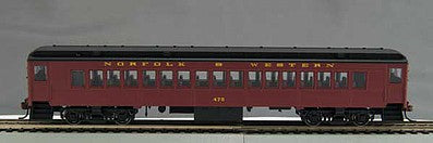 Con-Cor 1094110 HO Scale MP-54 Heavyweight Coach - Ready to Run -- Norfolk & Western 481 (Tuscan, black)