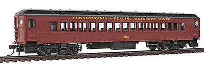 Con-Cor 1094113 HO Scale MP-54 Heavyweight Coach - Ready to Run -- Pennsylvania Reading Seashore Lines 6780 (Tuscan, black)