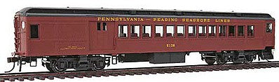 Con-Cor 1094115 HO Scale MP-54 Heavyweight Combine - Ready to Run -- Pennsylvania Reading Seashore Lines 5121 (Tuscan, black)
