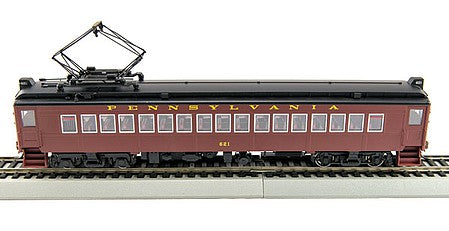 Con-Cor 1094771 HO Scale Electric MumP54 MU Coach w/Pantograph - Standard DC -- Pennsylvania Railroad #524 (Tuscan, black, Spelled-Out Name, Aluminum Window