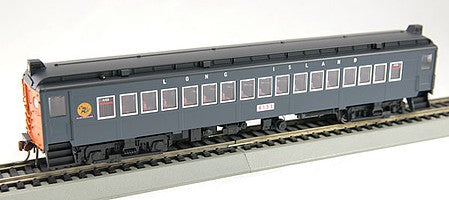 Con-Cor 1094784 HO Scale Electric MumP54 MU Coach w/Non-Operating 3rd Rail Shoe - Standard DC -- Long Island #4143 (Goodfellow, gray, black, Dashing Dan, aluminum Windows)
