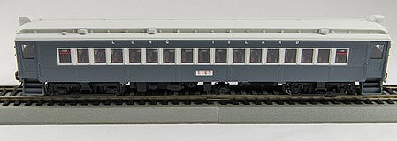 Con-Cor 1094793 HO Scale Electric MumP54 MU Coach w/Non-Operating 3rd Rail Shoe - Unpowered -- Long Island #1165 (Tichy, gray, black, white Window Stripe)