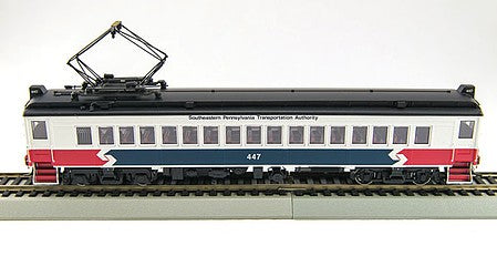 Con-Cor 1094796 HO Scale Electric MumP54 MU Coach w/Pantograph - Standard DC -- Southeastern Pennsylvania Transportation Authority SEPTA #442 (white, red, b