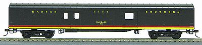 Con-Cor 110205 HO Scale 72' Smooth-Side Baggage - Ready to Run -- Kansas City Southern