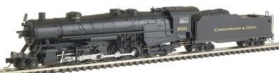 Con-Cor 13923 N Scale USRA Heavy 2-10-2 - Standard DC -- Chesapeake & Ohio #2001 w/Dual Airpumps