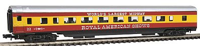 Con-Cor 140013 N Scale 85' Streamlined Smoothside Coach -- Royal American Shows
