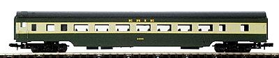 Con-Cor 140025 N Scale 85' Streamlined Smoothside Coach -- Erie (green, cream)